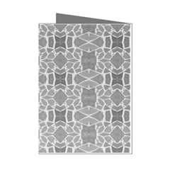 Grey White Tiles Geometry Stone Mosaic Pattern Mini Greeting Card (8 Pack) by yoursparklingshop