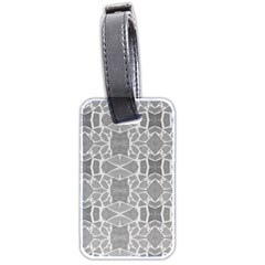 Grey White Tiles Geometry Stone Mosaic Pattern Luggage Tag (two Sides) by yoursparklingshop