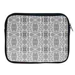 Grey White Tiles Geometry Stone Mosaic Pattern Apple Ipad Zippered Sleeve by yoursparklingshop