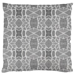 Grey White Tiles Geometry Stone Mosaic Pattern Large Flano Cushion Case (two Sides) by yoursparklingshop