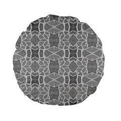 Grey White Tiles Geometry Stone Mosaic Pattern Standard 15  Premium Flano Round Cushion  by yoursparklingshop