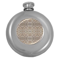 Love Hearts Beach Seashells Shells Sand  Hip Flask (round) by yoursparklingshop