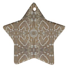 Love Hearts Beach Seashells Shells Sand  Star Ornament (two Sides) by yoursparklingshop