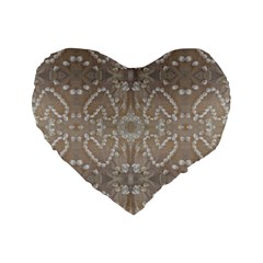 Love Hearts Beach Seashells Shells Sand  Standard 16  Premium Flano Heart Shape Cushion 