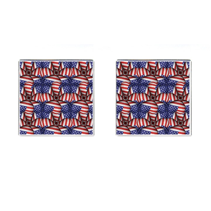 4th of July Modern Pattern Print Cufflinks (Square)