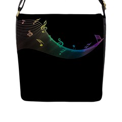 Musical Wave Flap Closure Messenger Bag (l) by urockshop