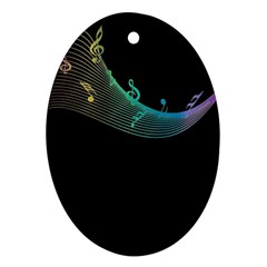 Musical Wave Oval Ornament by urockshop