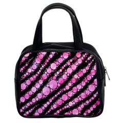 Pink Black Tiger Bling  Classic Handbag (two Sides) by OCDesignss