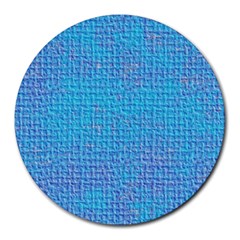 Textured Blue & Purple Abstract 8  Mouse Pad (round) by StuffOrSomething