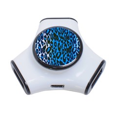 Florescent Blue Cheetah  3 Port Usb Hub by OCDesignss