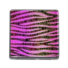 Hot Pink Black Tiger Pattern  Memory Card Reader With Storage (square) by OCDesignss