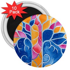 Yellow Blue Pink Abstract  3  Button Magnet (10 Pack) by OCDesignss