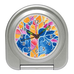 Yellow Blue Pink Abstract  Desk Alarm Clock