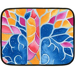 Yellow Blue Pink Abstract  Mini Fleece Blanket (two Sided)