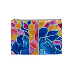 Yellow Blue Pink Abstract  Cosmetic Bag (medium)