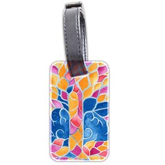 Yellow Blue Pink Abstract  Luggage Tag (two Sides)