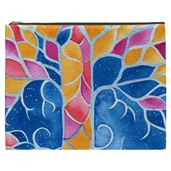 Yellow Blue Pink Abstract  Cosmetic Bag (xxxl)