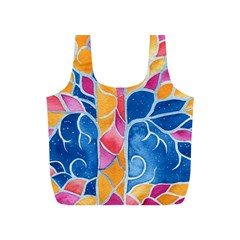 Yellow Blue Pink Abstract  Reusable Bag (s)