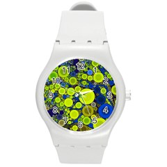 Polka Dot Retro Pattern Plastic Sport Watch (medium) by OCDesignss