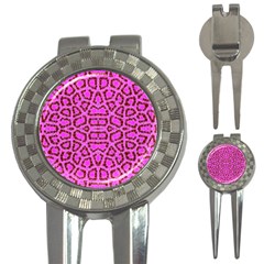 Florescent Pink Animal Print  Golf Pitchfork & Ball Marker