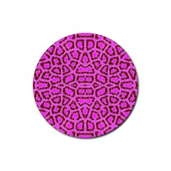 Florescent Pink Animal Print  Drink Coaster (round)