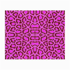 Florescent Pink Animal Print  Glasses Cloth (small, Two Sided)