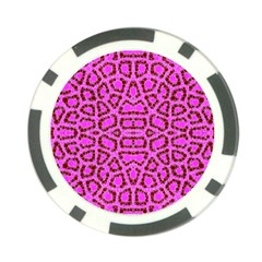 Florescent Pink Animal Print  Poker Chip (10 Pack)