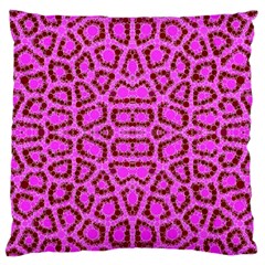 Florescent Pink Animal Print  Large Cushion Case (two Sided) 