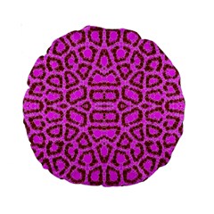 Florescent Pink Animal Print  Standard 15  Premium Round Cushion 