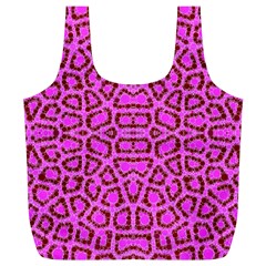 Florescent Pink Animal Print  Reusable Bag (xl) by OCDesignss