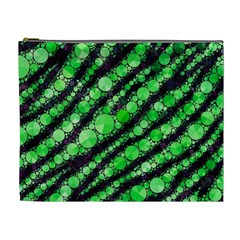 Florescent Green Tiger Bling Pattern  Cosmetic Bag (xl) by OCDesignss