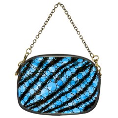Bright Blue Tiger Bling Pattern  Chain Purse (one Side) by OCDesignss