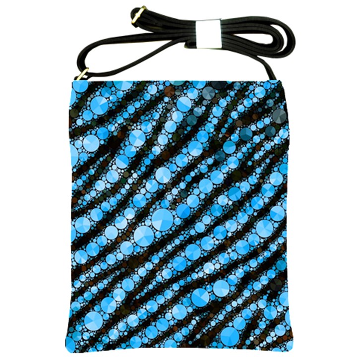 Bright Blue Tiger Bling Pattern  Shoulder Sling Bag