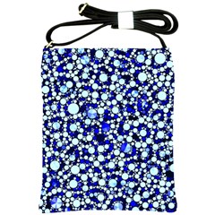 Bright Blue Cheetah Bling Abstract  Shoulder Sling Bag by OCDesignss