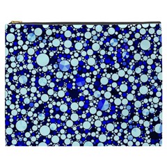 Bright Blue Cheetah Bling Abstract  Cosmetic Bag (xxxl) by OCDesignss