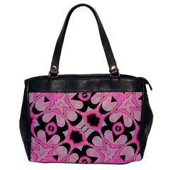 Powder Pink Black Abstract  Oversize Office Handbag (one Side) by OCDesignss