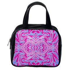 Trippy Florescent Pink Blue Abstract  Classic Handbag (one Side) by OCDesignss