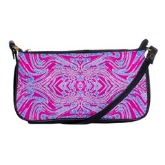 Trippy Florescent Pink Blue Abstract  Evening Bag by OCDesignss