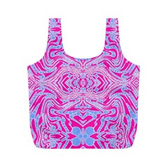 Trippy Florescent Pink Blue Abstract  Reusable Bag (m) by OCDesignss