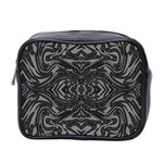 Trippy Black&white Abstract  Mini Travel Toiletry Bag (Two Sides) Front