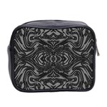 Trippy Black&white Abstract  Mini Travel Toiletry Bag (Two Sides) Back