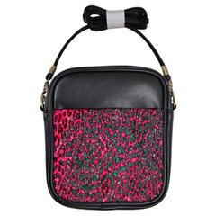 Florescent Pink Leopard Grunge  Girl s Sling Bag by OCDesignss