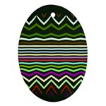 Chevrons and distorted stripes Ornament (Oval) Front