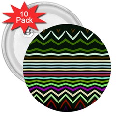 Chevrons And Distorted Stripes 3  Button (10 Pack) by LalyLauraFLM