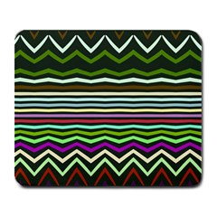 Chevrons And Distorted Stripes Large Mousepad