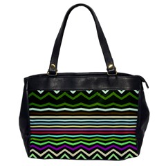 Chevrons And Distorted Stripes Oversize Office Handbag by LalyLauraFLM
