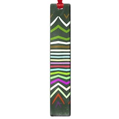 Chevrons And Distorted Stripes Large Book Mark by LalyLauraFLM