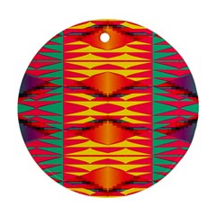 Colorful Tribal Texture Round Ornament (two Sides) by LalyLauraFLM
