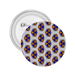 Orange blue honeycomb pattern 2.25  Button