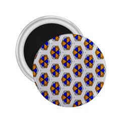 Orange Blue Honeycomb Pattern 2 25  Magnet